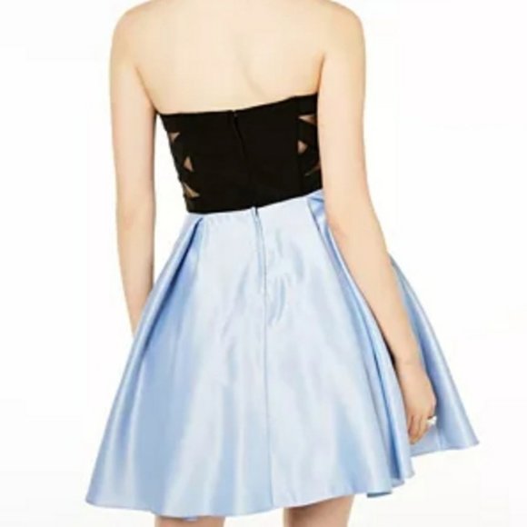 Juniors (added strap)Crisscross Short Formal Dress - Picture 6 of 6